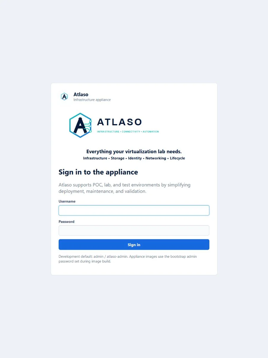 Atlaso sign-in page in the responsive viewport.