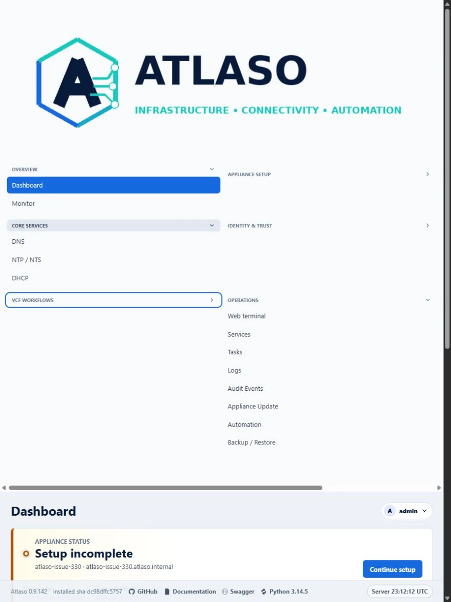 Atlaso Dashboard responsive layout with independent expanded and collapsed navigation sections.